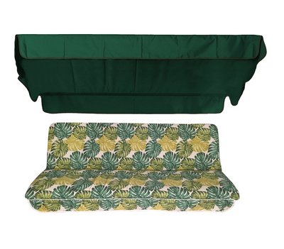 Комплект подушок для гойдалки eGarden Fauna 170x110x6 темно-зелений тент 120x200 4849 фото