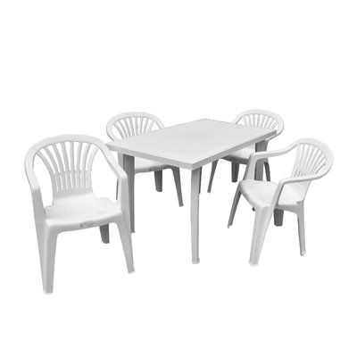 Набір садових меблів Progarden стіл VELO та 4 крісла білий 595 фото