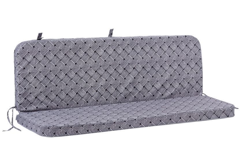 Матрац для гойдалки eGarden Victoria 180x110x8 тканина з тефлоновим покриттям Ротанг сірий 6195 фото
