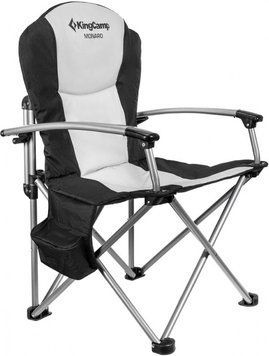 Складане крісло KingCamp Deluxe Steel Arm Chair(KC3987) BLACK/MEDIUM GREY 14474 фото
