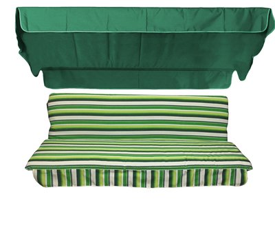 Комплект подушек для качелей eGarden Verrano horizontal 170x110x6 зеленый тент 120x200 4663 фото