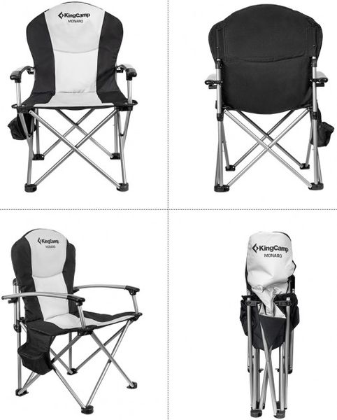 Раскладное кресло KingCamp Deluxe Steel Arm Chair(KC3987) BLACK/MEDIUM GREY KC3987 BLACK/MEDIUMGREY фото