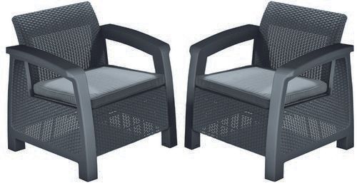Комплект крісел для саду Keter, 2 шт, Bahamas Duo set, графіт - прохолодний сірий 897959364 фото