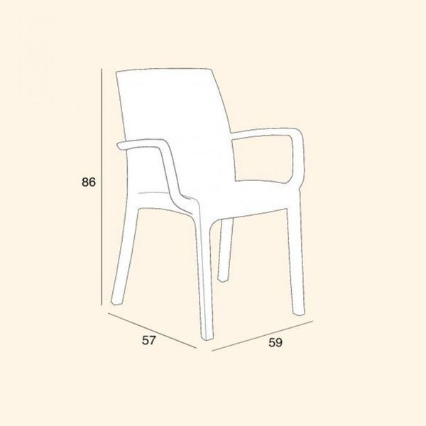 Стілець садовий пластиковий BICA Verona armchair, графіт 1862471394 фото
