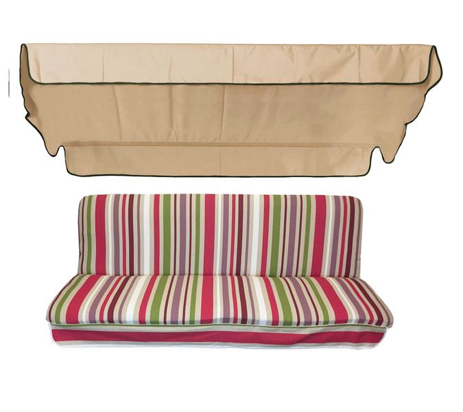 Комплект подушок для гойдалки eGarden Yarma 170x110x6 бежевий тент 120x200 4613 фото