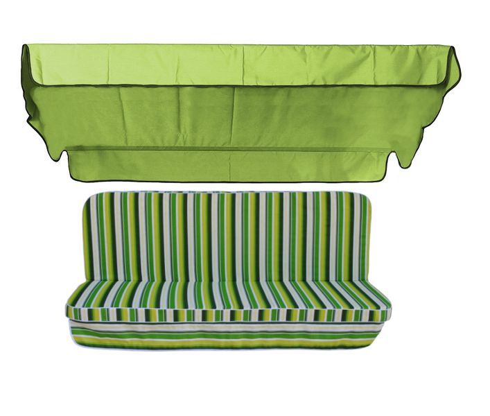 Комплект подушек для качелей eGarden Verrano 170x110x6 салатовый тент 120x200 4682 фото