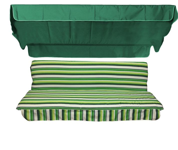 Комплект подушок для гойдалки eGarden Verrano horizontal 170x110x6 зелений тент 120x200 4663 фото