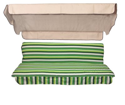 Комплект подушок для гойдалки eGarden Verrano horizontal 170x110x6 бежевий тент 120x200 4664 фото
