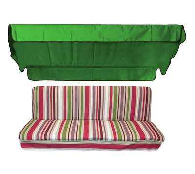 Комплект подушок для гойдалки eGarden Yarma 170x110x6 зелений тент 120x200 4614 фото