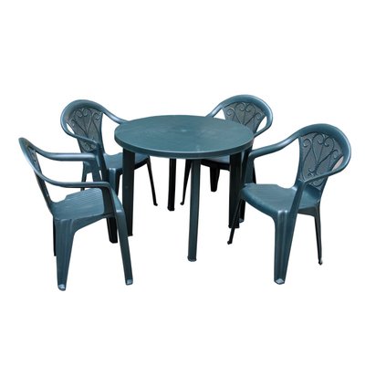 Набір садових меблів Progarden стіл TONDO та 4 крісла зелений 1780 фото