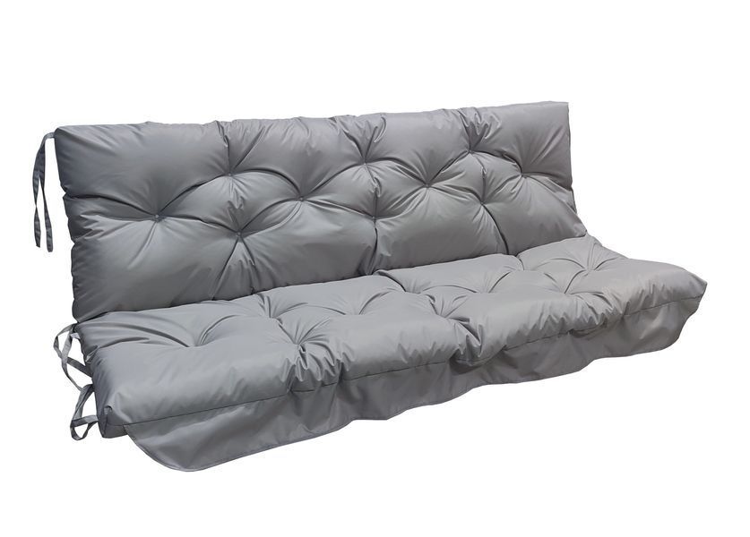 Матрац для гойдалки водовідштовхуючий eGarden LOFT 180x110x8 стьобаний сірий 5561 фото