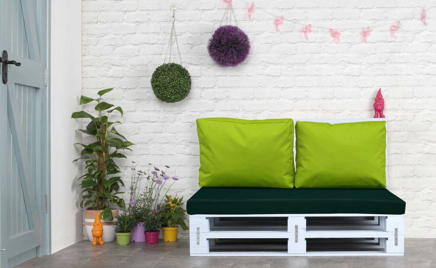 Комплект подушек для паллет-дивана eGarden Premium texsilk 120x80x10 зелёный/салатовый 5180 фото