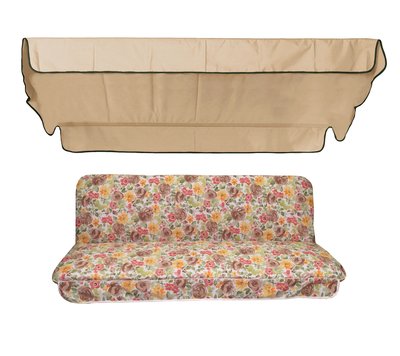 Комплект подушок для гойдалки eGarden Joana 170х110х6 бежевий тент 120x200 4684 фото