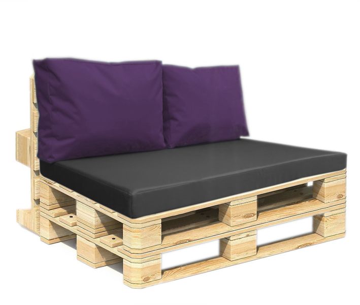 Комплект подушок для палет-дивана eGarden Premium texsilk 120x80x10 сірий/фіолетовий 5181 фото
