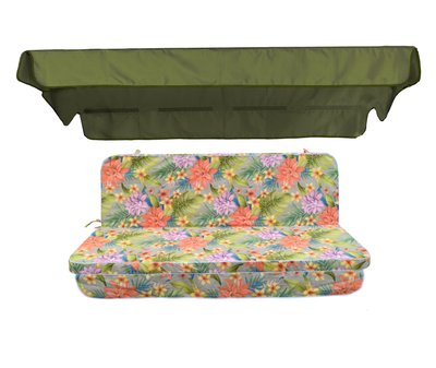 Комплект подушок для гойдалки eGarden CARIOCA VERDE 170x110x6 хакі тент 120х200 5248 фото
