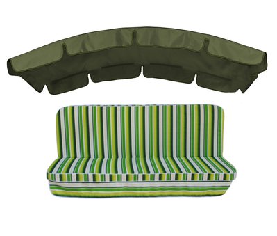 Комплект подушок для гойдалки eGarden Verrano 180x110x6 хакі тент 120x210 4873 фото