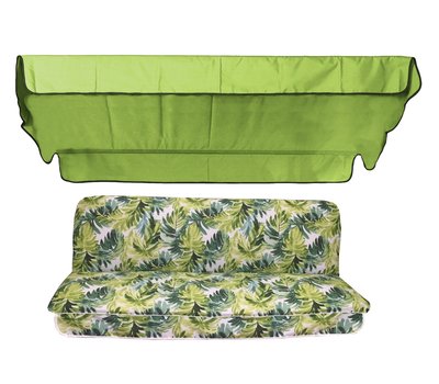 Комплект подушок для гойдалки eGarden Jungla 170x110x6 салатний тент 120x200 4689 фото