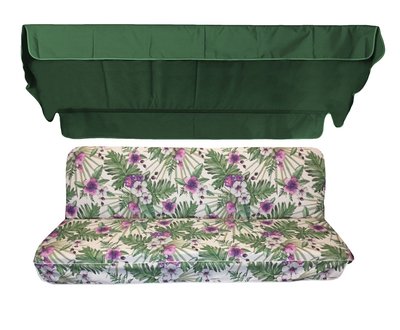 Комплект подушок для гойдалки eGarden Palmeras 170x110x6 зелений тент 120x200 4616 фото
