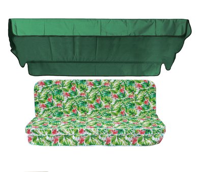 Комплект подушок для гойдалки eGarden Caribe 170x110x6 зелений тент 120x200 4685 фото