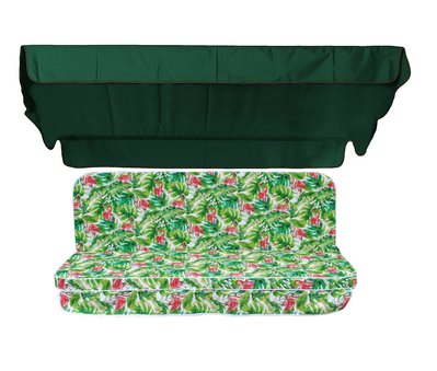 Комплект подушок для гойдалки eGarden Caribe 170x110x6 темно-зелений тент 120x200 4686 фото