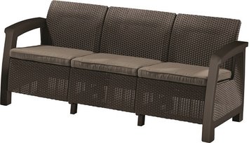 Софа садовая пластиковая Keter Bahamas love seat max, коричневая 897959377 фото