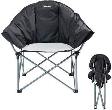 Крісло KingCamp Heavy duty steel folding chair(KC3976) Black/grey 11366 фото