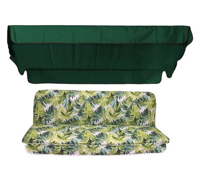 Комплект подушок для гойдалки eGarden Jungla 170x110x6 темно-зелений тент 120x200 4687 фото