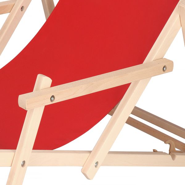 Шезлонг (крісло-лежак) дерев'яний для пляжу, тераси та саду Springos DC0003 RED 3649 фото