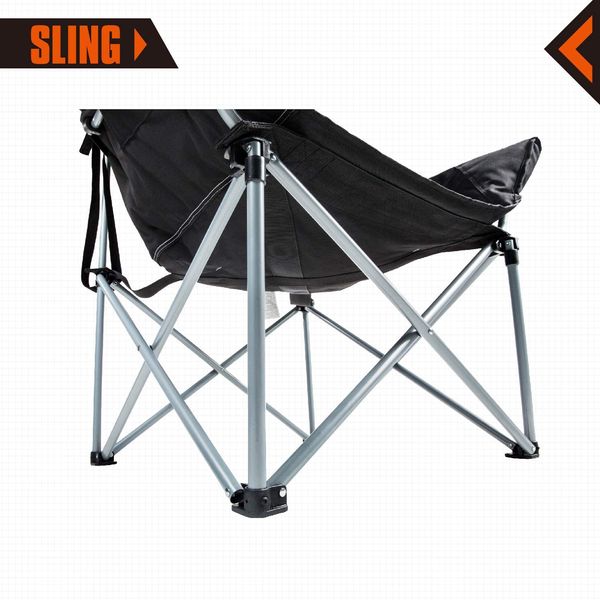 Крісло KingCamp Heavy duty steel folding chair(KC3976) Black/grey 11366 фото