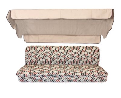 Комплект подушок для гойдалки eGarden Zigzac 170x110x6 бежевий тент 120x200 4671 фото