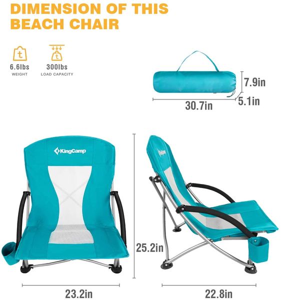 Кресло KingCamp beach chair(KC3841) Cyan KC3841 cyan фото