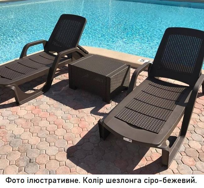 Шезлонг пластиковий BICA Nilo, сіро-бежевий 2202072381 фото