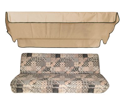 Комплект подушок для гойдалки eGarden Orfeo 170x110x6 бежевий тент 120x200 4865 фото