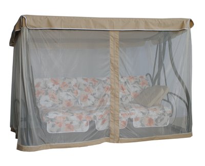 Комплект подушек для качелей Ost-Fran MONTREAL 200x110x10 см, ткань Меджик Аранча/2737, со шторами. 3593 фото