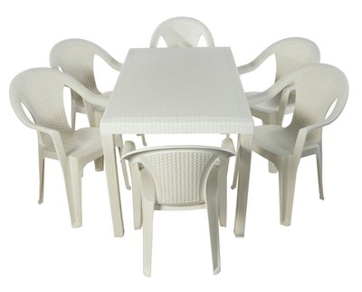 Набір садових меблів Progarden стіл JOKER та 6 крісел KORA білий 3541 фото