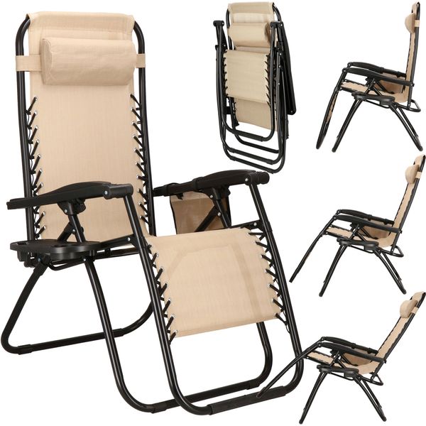 Шезлонг (крісло-лежак) для пляжу, тераси та саду Springos Zero Gravity GC0028 4238 фото