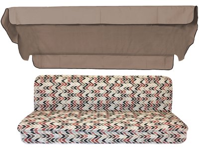 Комплект подушок для гойдалки eGarden Zigzac 170x110x6 кавовий тент 120x200 4678 фото
