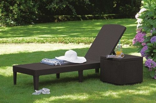 Шезлонг пластиковий Keter Jaipur Sun lounger, віскі коричневий 897963102 фото