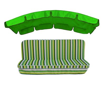 Комплект подушок для гойдалки eGarden Verrano 180x110x6 тент трава (яскраво-зелений) 120x210 4874 фото
