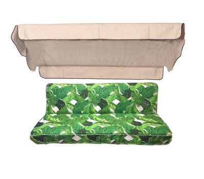 Комплект подушок для гойдалки eGarden Palma 170x110x6 бежевий тент 120x200 4538 фото