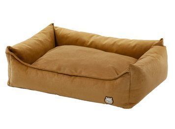 Лежак для собаки eGarden Velvet Lounge 90x70х22 велюр leather brown светло-коричневий 6057 фото
