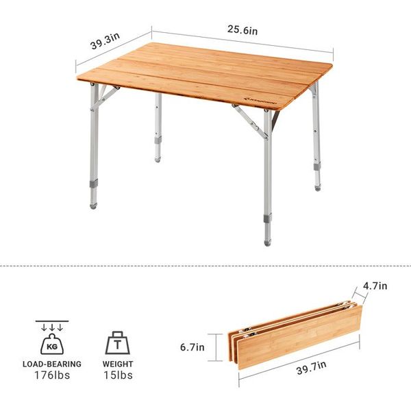 Складаний стіл KingCamp 4-Folding Bamboo Table L(KC2006) bamboo 14382 фото