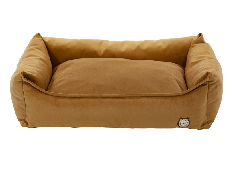 Лежак для собаки eGarden Velvet Lounge 90x70х22 велюр leather brown світло-коричневий 6057 фото
