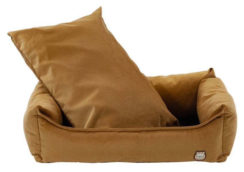 Лежак для собаки eGarden Velvet Lounge 90x70х22 велюр leather brown світло-коричневий 6057 фото