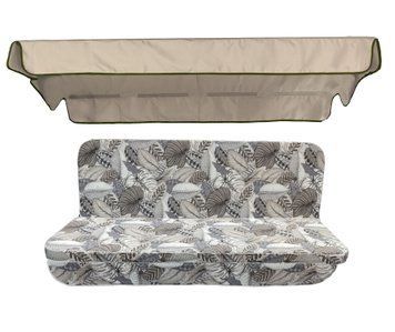 Комплект подушок для гойдалки eGarden NASTIA GRIS 170x110x6 бежевий тент 120х200 5627 фото
