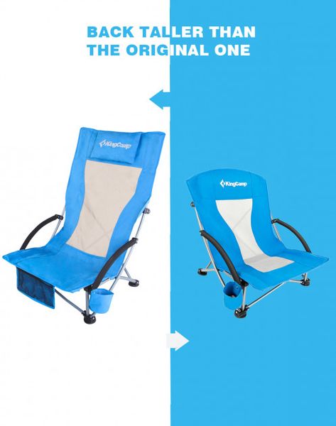 Складане крісло KingCamp High backed beach chair(KC1901) blue KC1901 BLUE фото