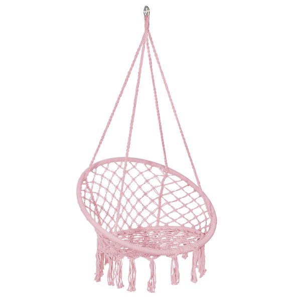 Підвісне крісло-гойдалка (плетене) Springos SPR0042 Pink 4256 фото