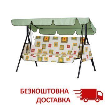 Гойдалка садова "Дача" (Бязь, Абстракція на білому фоні) 41463 фото