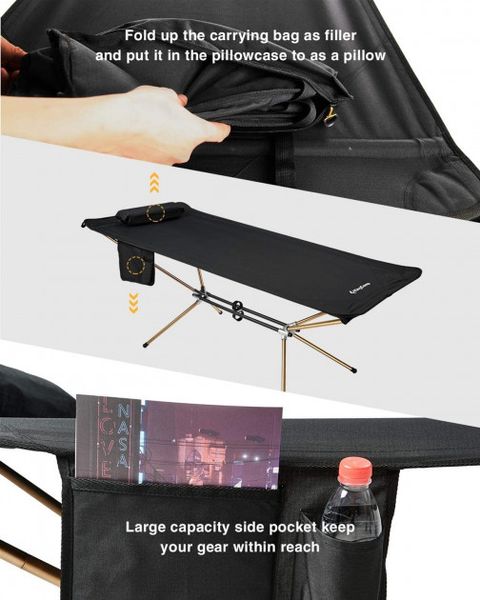 Гамак-розкладачка KingCamp Ultralight folding cot(KC1910) BLACK 15001 фото
