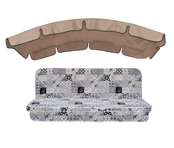 Комплект подушек для качелей eGarden Orfeo 180x110x6 кофейный тент 120x210 4860 фото